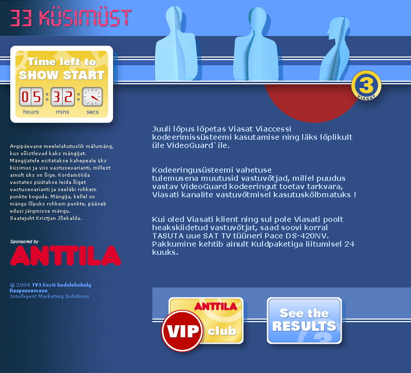 "33 Kusimust" Website Design