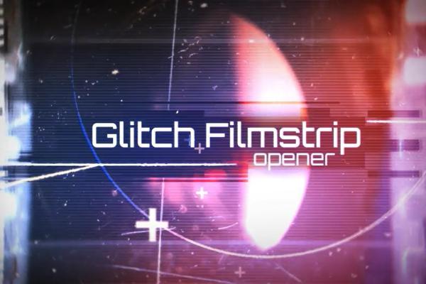 Filmstrip Glitch Broadcast Package — Film & Dust Aesthetic